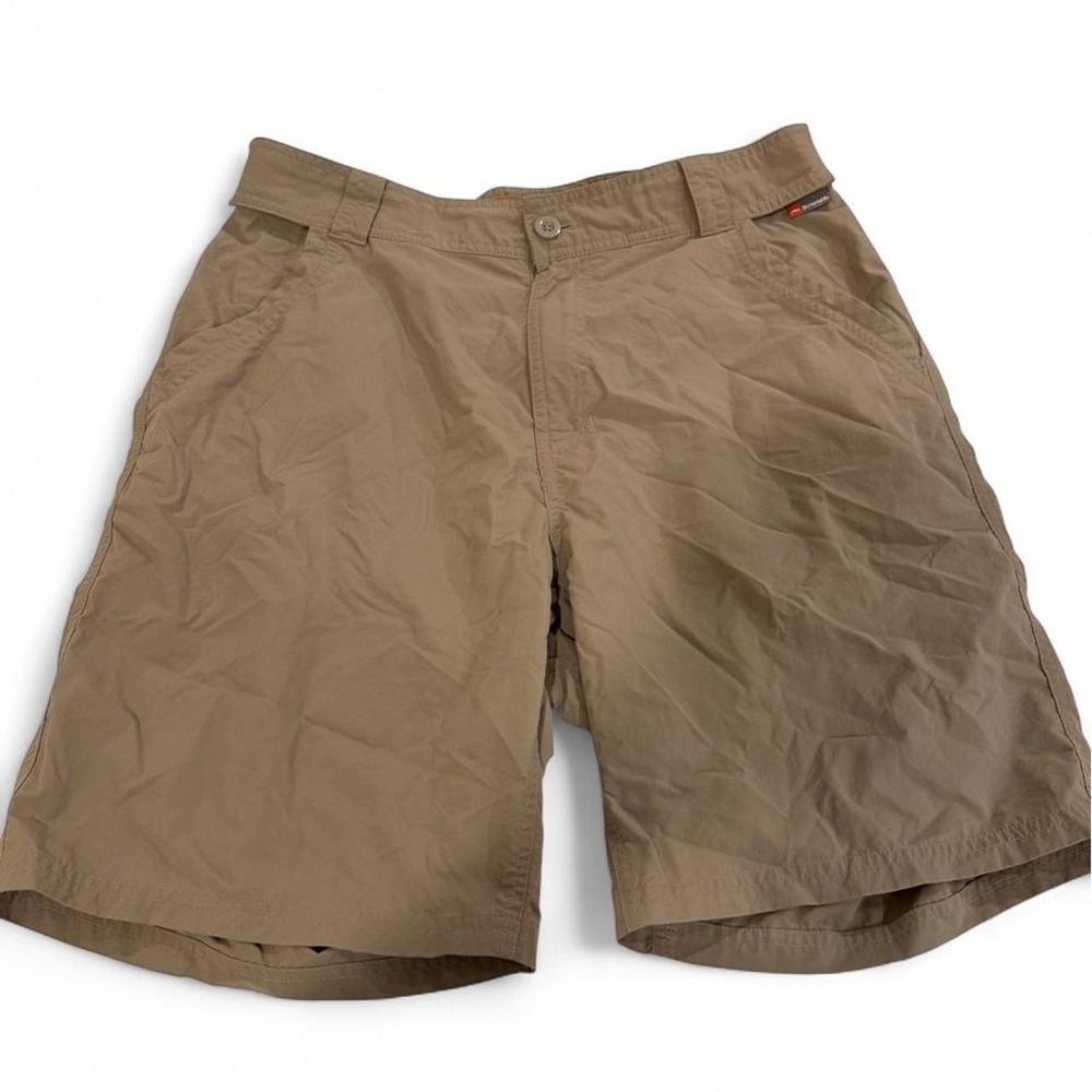 Simms Fishing Products Mens Tan Khaki Nylon Cargo Hiking Fishing Shorts Size M